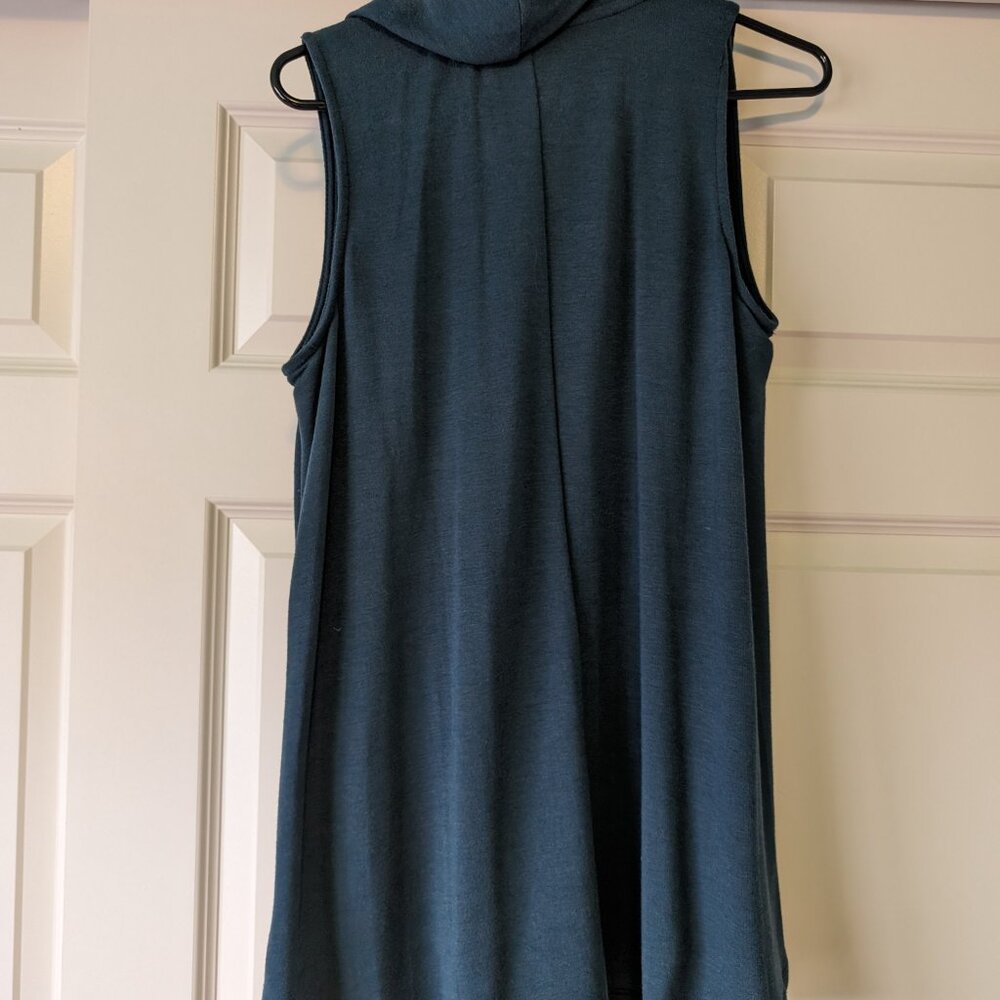 Dark Teal Cowlneck Tunic Tank - Picture 2 of 3